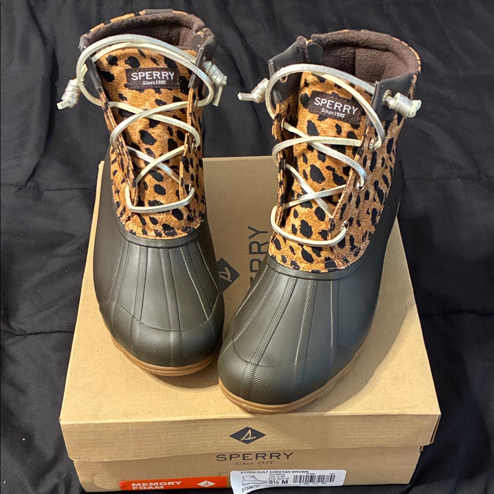 🎀 Sperry/Syren Gulf Duck Boots {cheetah print} 🎀